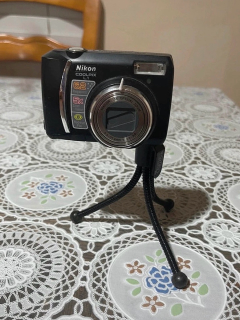 Nikon Compact Digital Camera in Black with Silver Lens Trim